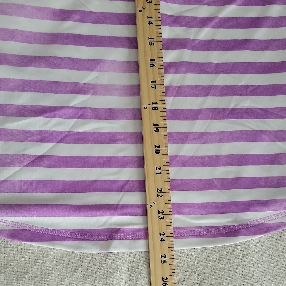 Nike Lavender and White Striped Tank Top Size L Dri-Fit Athletic Top Workout - Picture 8 of 9